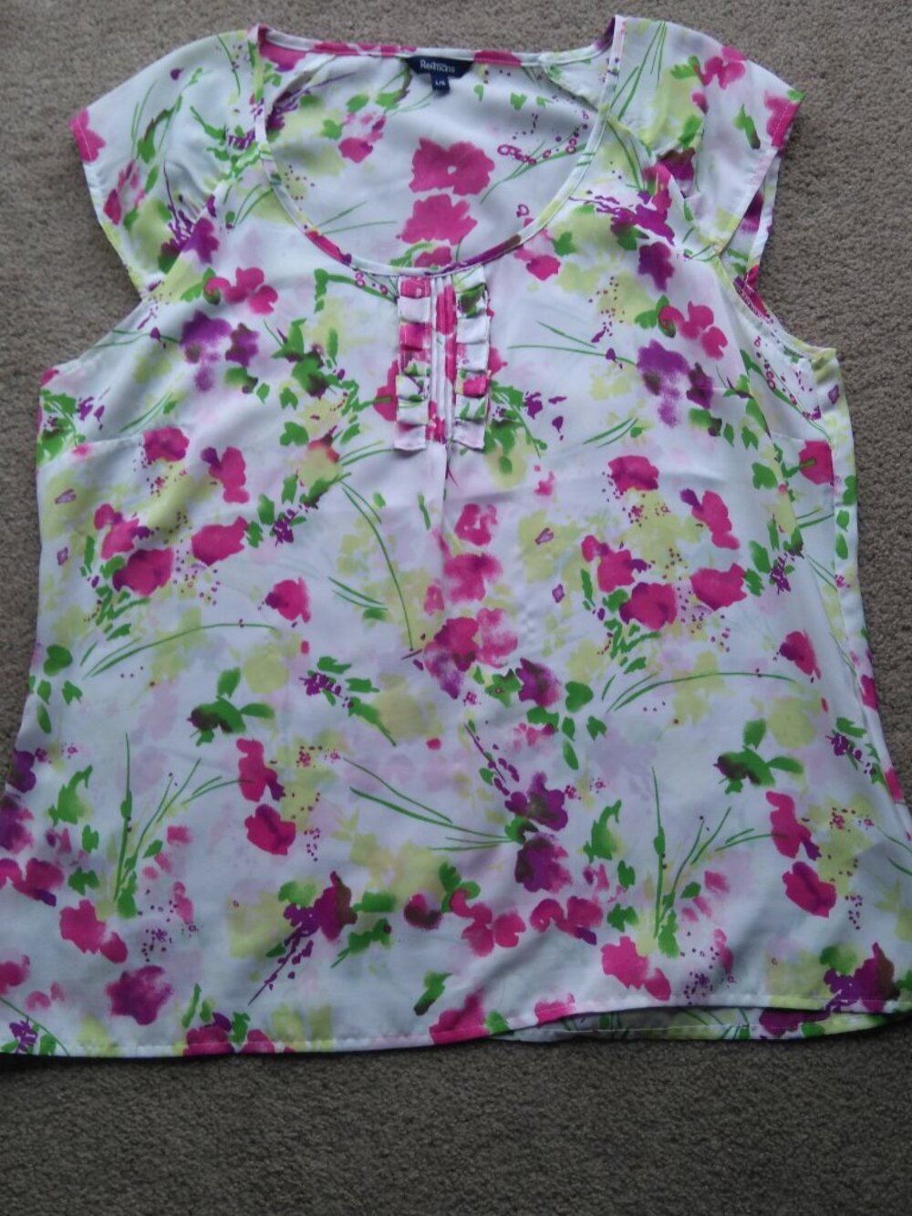 Reitmans Floral Blouse, Polyester, Large, Like New